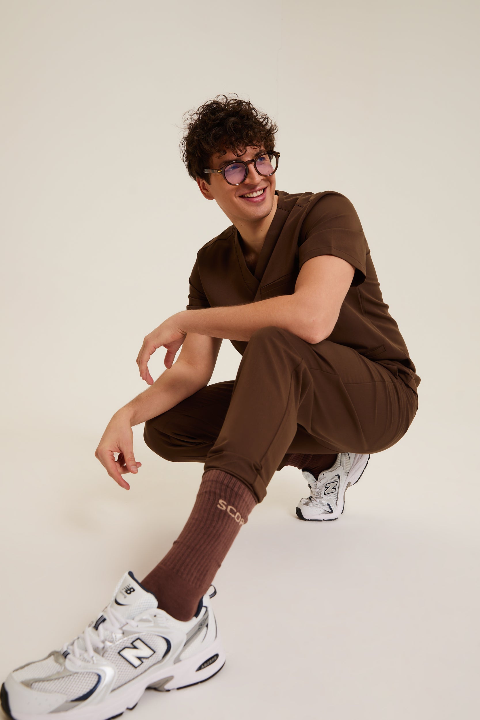 Scopes brown socks with logo branding
Brown Scopes logo socks for everyday wear