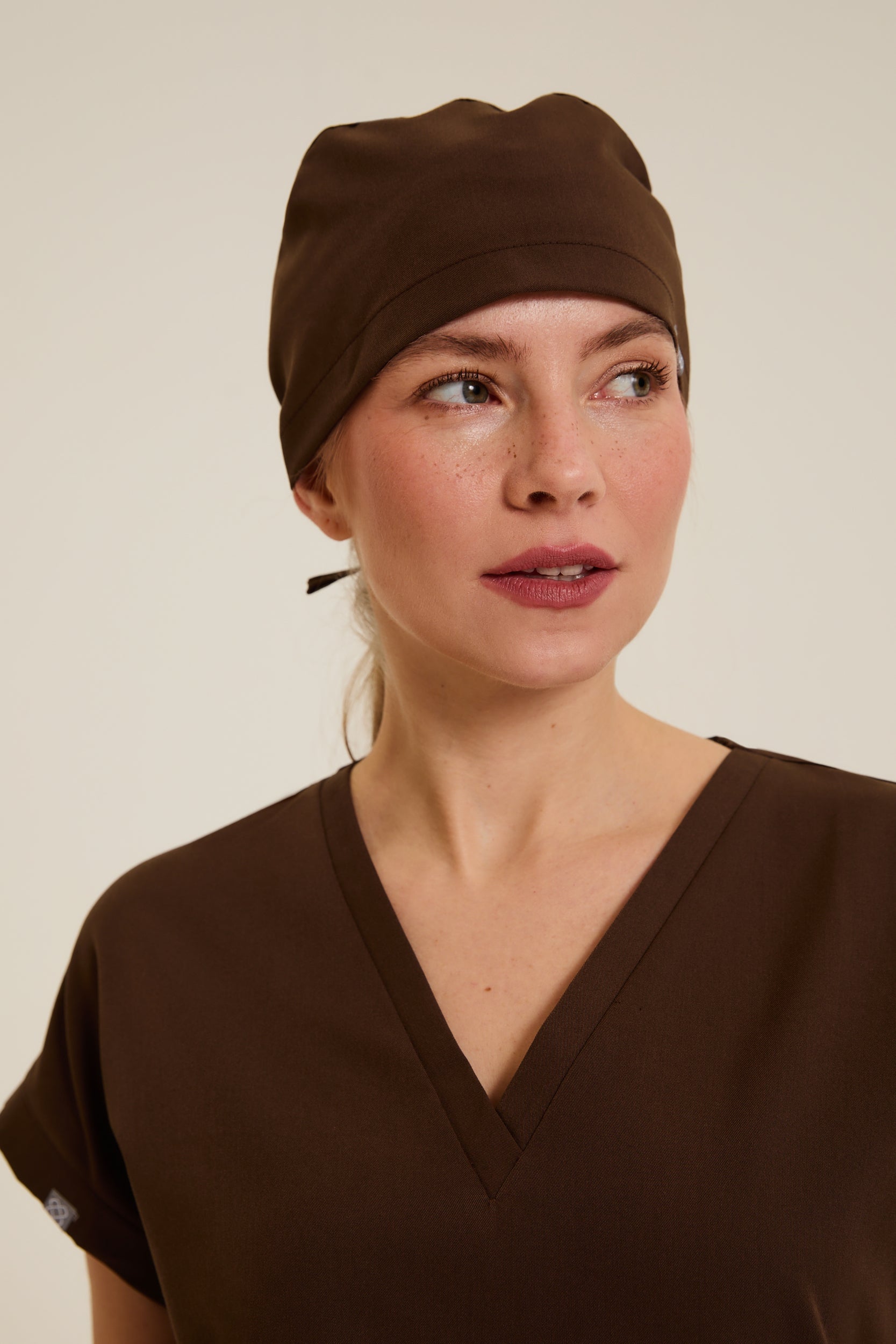 Medical surgical cap for healthcare professionals. Reusable medical scrub cap. Surgical cap worn by doctors and nurses.
